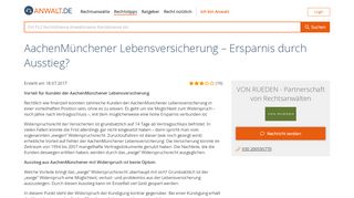 
                            6. AachenMünchener Lebensversicherung – Ersparnis durch Ausstieg?
