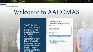 
                            9. AACOMAS | Applicant Login Page