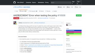 
                            10. AADB2C90047 Error when testing the policy · Issue #18508 ...