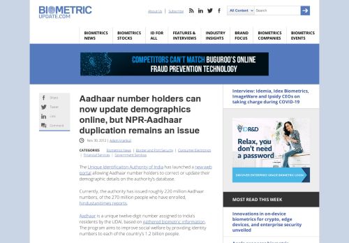 
                            13. Aadhaar number holders can now update demographics online ...