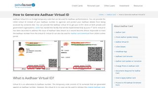 
                            9. Aadhaar Virtual ID - How to Generate Virtual ID - Paisabazaar.com