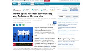 
                            13. AADHAAR: Want to open a Facebook account? Keep your Aadhaar ...
