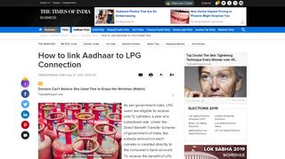 
                            3. Aadhar LPG link: How to link Aadhaar to LPG Connection - Times of ...