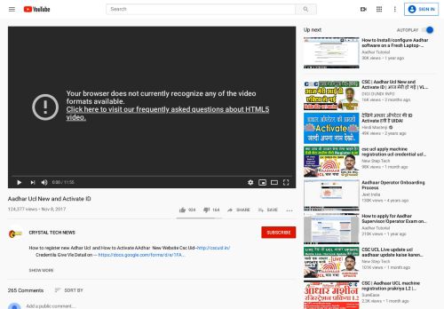 
                            4. Aadhar Ucl New and Activate ID - YouTube