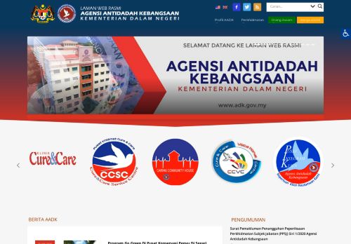 
                            2. AADK: Laman Web Rasmi Agensi Anti Dadah Kebangsaan