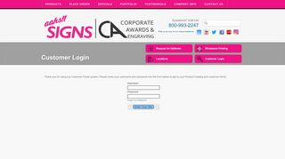 
                            4. Aahs Signs : Customer Portal : Customer Login