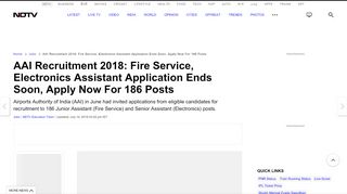 
                            13. AAI Recruitment 2018: Fire Service, Electronics Assistant Application ...