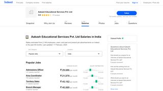 
                            5. Aakash Educational Services Pvt. Ltd Salaries in India - Indeed