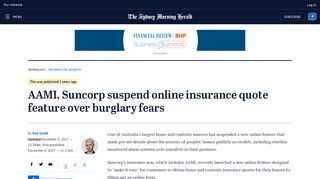 
                            13. AAMI, Suncorp suspend online insurance quote feature over burglary ...