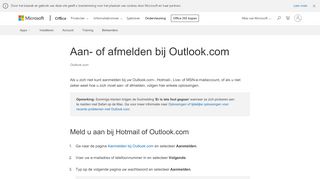 
                            11. Aan- of afmelden bij Outlook.com - Outlook - Office Support - Office 365