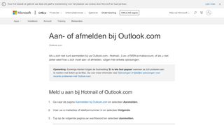 
                            4. Aan- of afmelden bij Outlook.com - Outlook - Office Support