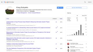 
                            9. A'ang Subiyakto - Google Scholar Citations