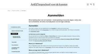 
                            5. Aanmelden | ArtEZ