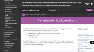 
                            1. Aanmelden bij Blackboard Learn | Help voor Blackboard