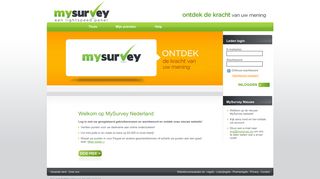 
                            1. Aanmelden - | Ontdek de kracht van uw mening - MySurvey