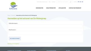 
                            2. Aanmelden op het extranet van De Watergroep | De Watergroep