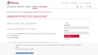 
                            6. Aanmelden op uw Total Club account | Wat wij aanbieden in België