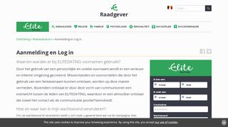 
                            8. Aanmelding en Log in | EliteDating