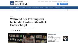 
                            11. Aarau Während der Prüfungszeit bietet die Kantonsbibliothek ...