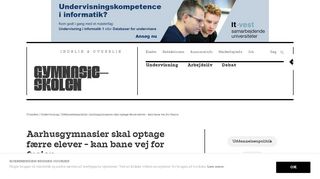 
                            12. Aarhusgymnasier skal optage færre elever - kan bane vej for fusion ...