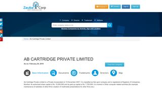 
                            7. AB CARTRIDGE PRIVATE LIMITED - Company, directors and contact ...