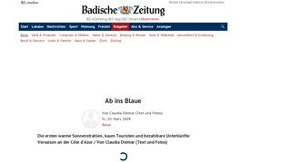 
                            11. Ab ins Blaue - Reise - Badische Zeitung
