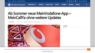 
                            13. Ab Sommer neue MeinVodafone-App - MeinCallYa ohne weitere ...