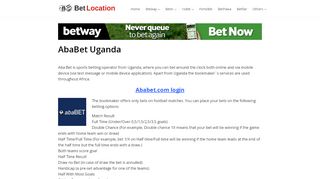 
                            8. AbaBet Uganda - List of sports betting companies in Uganda