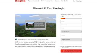 
                            10. Abaixo-assinado · Mojang: Minecraft 1.2 Xbox Live Login · Change.org