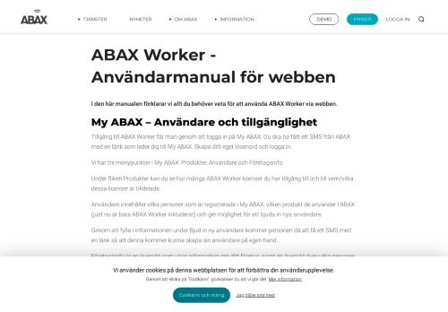 
                            7. ABAX Worker - Användarmanual för webben - ABAX
