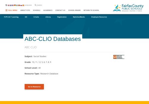 
                            3. ABC-CLIO Databases | Fairfax County Public Schools