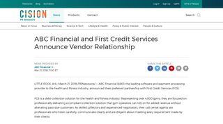
                            8. ABC Financial and First Credit Services Announce Vendor Relationship