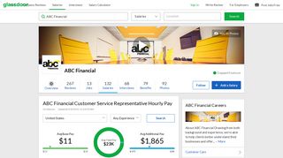 
                            10. ABC Financial Customer Service Representative Salaries | Glassdoor