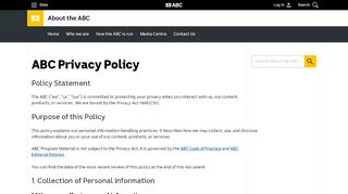 
                            7. ABC Privacy Policy | About the ABC