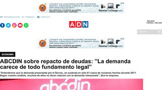 
                            10. ABCDIN sobre repacto de deudas: ''La demanda carece de todo ...