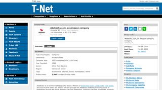 
                            11. Abebooks.com, an Amazon company Profile on T-Net - BC Technology