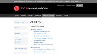 
                            12. Abel FAQ - University of Oslo