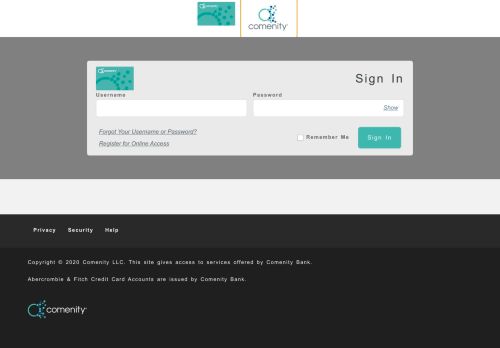 
                            8. Abercrombie & Fitch Credit Card - Sign In - Comenity