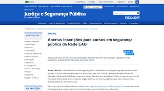 
                            9. Abertas inscrições para cursos em segurança pública da Rede EAD ...