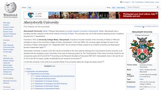 
                            12. Aberystwyth University - Wikipedia