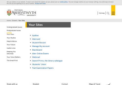 
                            11. Aberystwyth University - Your Sites