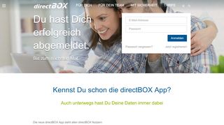 
                            3. Abgemeldet | directBOX Freemail – Cloudmail made in Germany