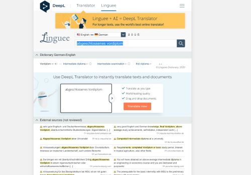 
                            6. abgeschlossenes Vordiplom - English translation – Linguee