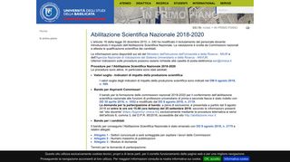 
                            7. Abilitazione Scientifica Nazionale 2018-2020 - Portale unibas