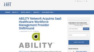 
                            12. ABILITY Network Acquires SaaS Healthcare Workforce ...