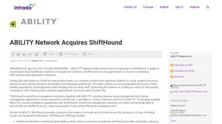 
                            8. ABILITY Network Acquires ShiftHound - Globe Newswire