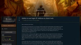 
                            2. Ability to see login IP Address in client/web - Boards - League of ...