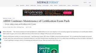 
                            7. ABIM Continues Maintenance of Certification Exam Push | ...