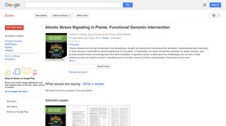 
                            9. Abiotic Stress Signaling in Plants: Functional Genomic Intervention