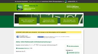
                            5. Abitur 2016 Mathematik Infinitesimalrechnung I - Abiturlösung